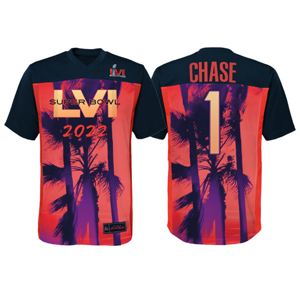 Men's Cincinnati Bengals #1 Ja'Marr Chase Super Bowl LVI Red/Black Stitched Jersey Men's Cincinnati Bengals #1 Ja'Marr Chase Super Bowl LVI Red/Black Stitched Jersey